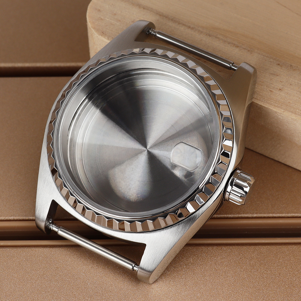 Watch Bezel Insert - Boîtiers de montre polis argentés NH35