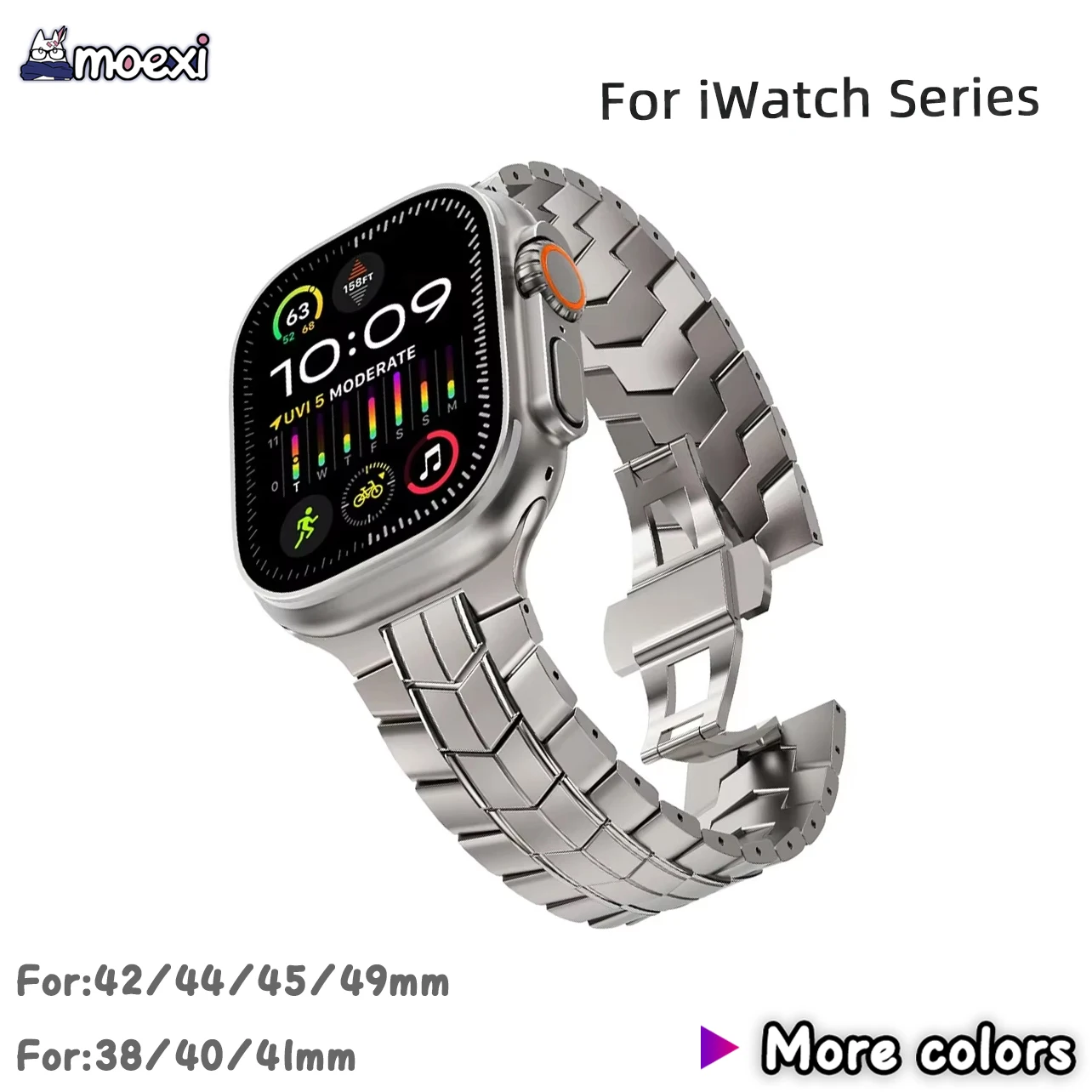 Titan Watches Smartwatch - Bracelet en titane pour Apple Watch,