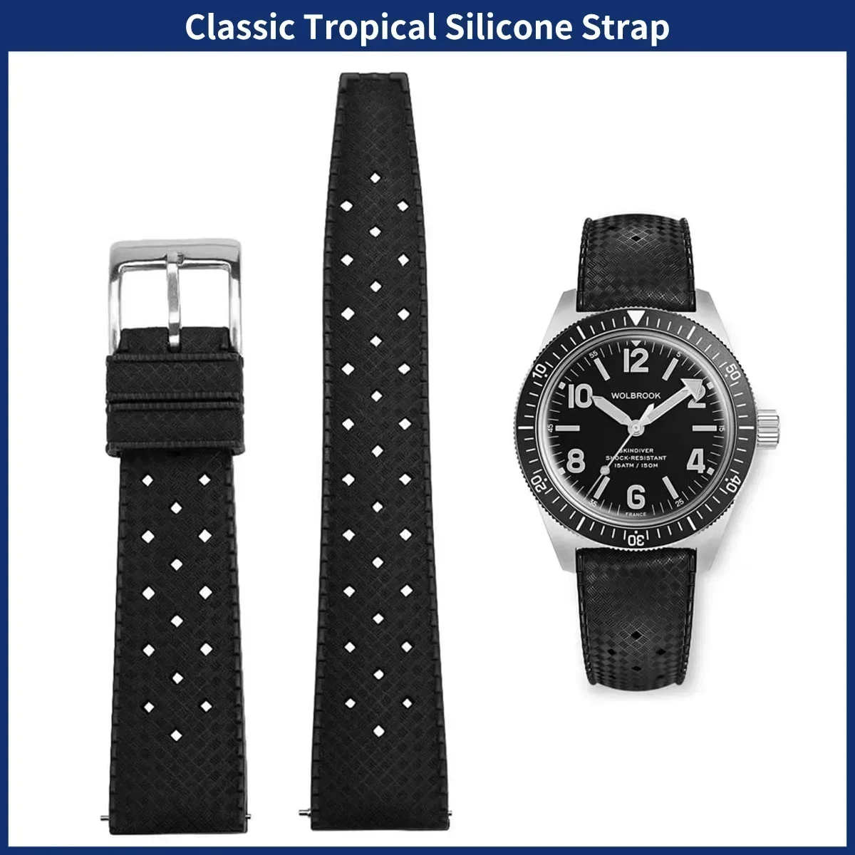 Watches Rolex Smartwatch - FKM Bracelet de montre 20mm 22mm
