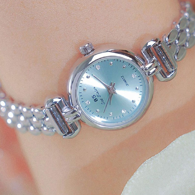 Minimalist Thin Watch - Bracelet de montre en argent bleu