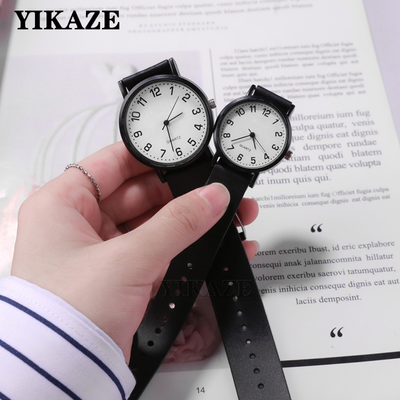 Minimalist Thin Watch - YIKAZE montre-bracelet pour femme Simple noir