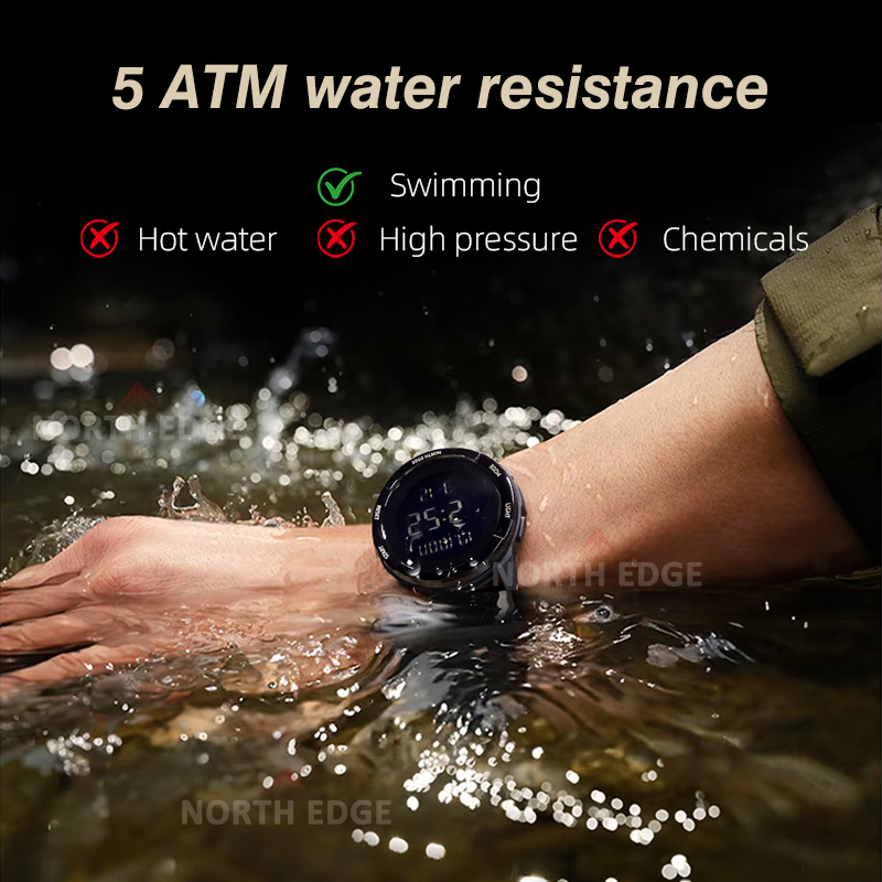 Smartwatch Digital Watches For Men - NORTH EDGE 2025 TERRAX montre numérique