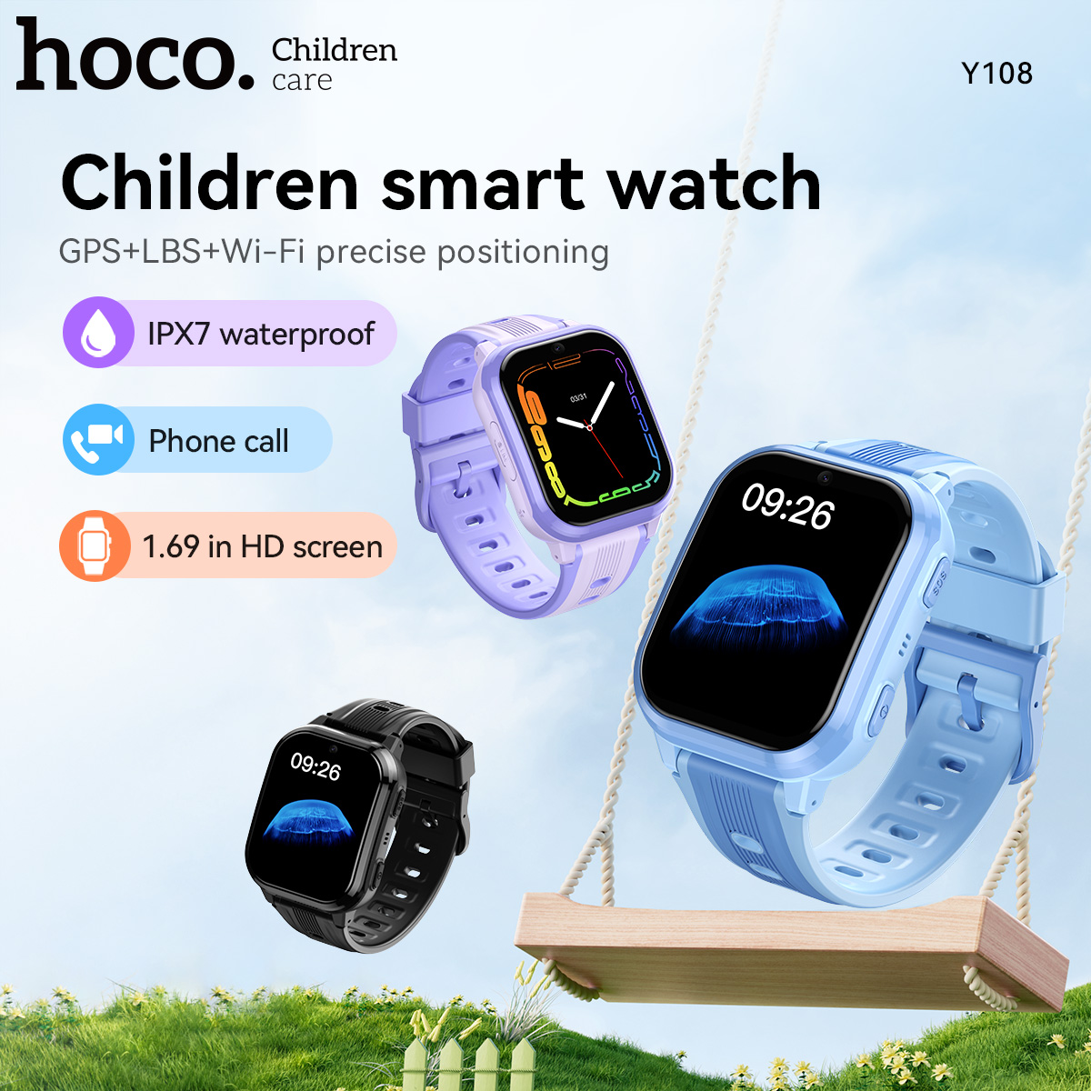 Smartwatch Watches For Kid Boy With Alarm - Montre connectée pour enfants HOCO Y108