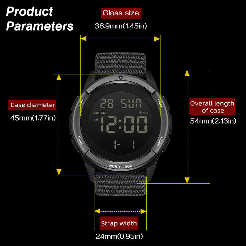 NORTH EDGE 2025 TERRAX montre  - Smartwatch Digital Watches For Men avis et prix