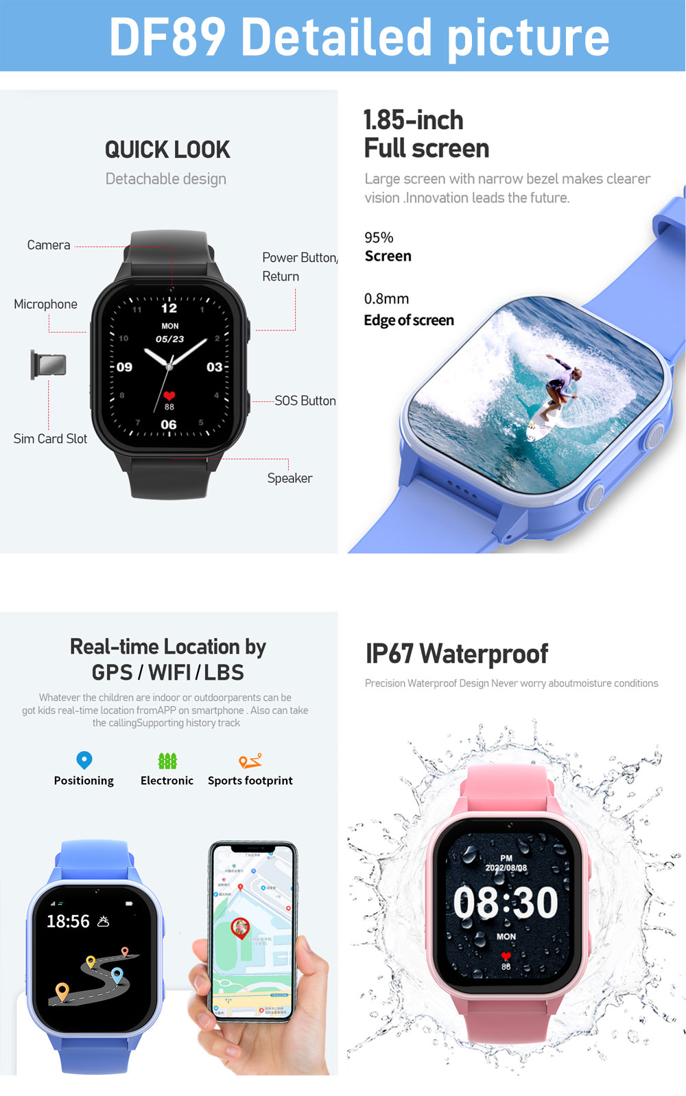 2G 4G enfants montre intellige - Smartwatch Watches Gift For Boys avis et prix